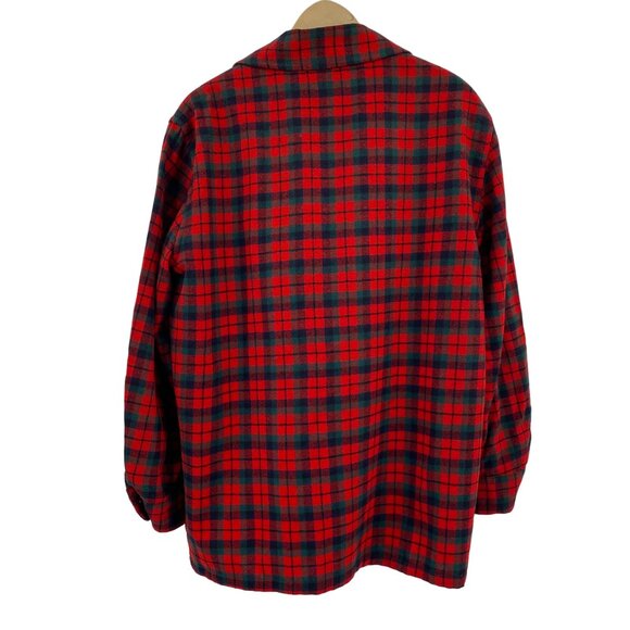 Vintage Pendleton Virgin Wool Plaid Shirt Jacket Blazer Men’s size Large - Picture 8 of 10